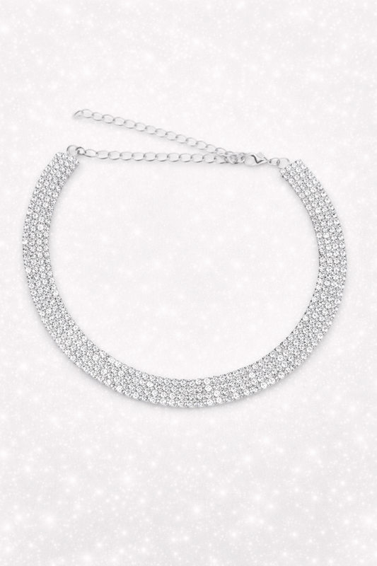 Collana Choker Glitter Argento