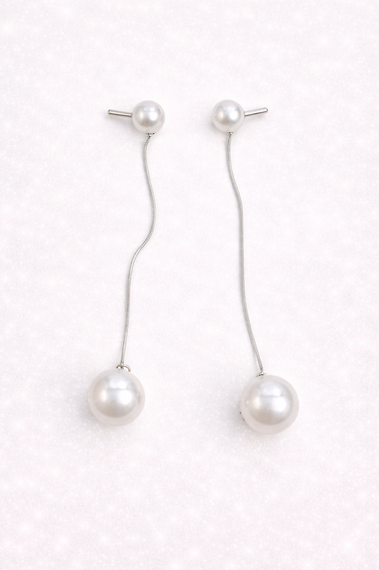 Orecchini Perla Double Wear in Acciaio